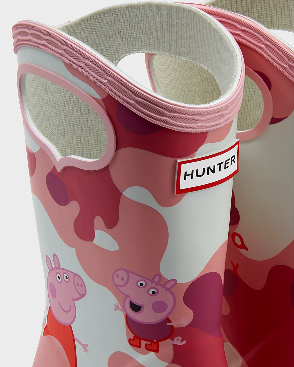 Kids Hunter Rain Boots Pink - Original First Peppa Pig Grab Handle - 1705462-WB